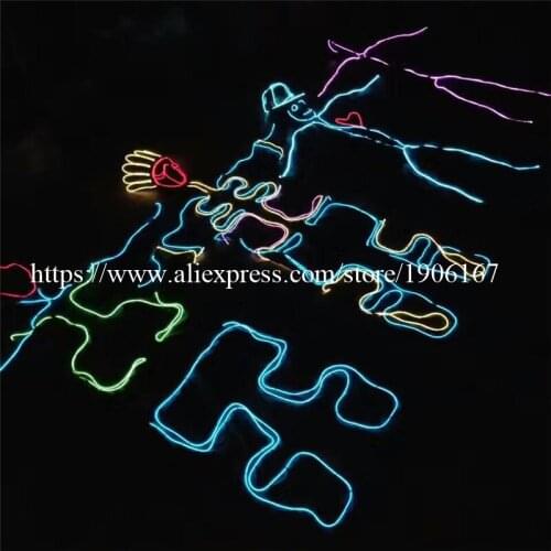 Wholesale 4 Sets Led Luminous EL Wire Robot Suit DJ DS Illuminated Ballroom Costume Dance Party Clothes For Stage Nightclub Wear