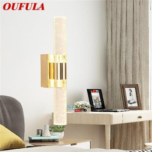 OUFULA Wall Sconces Lamps LED Modern Luxury Indoor Simple Crystal Lights For Home Bedroom