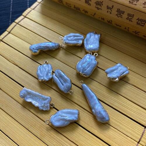 Natural Freshwater Pearl Pendant Suitable for DIY Handmade Jewelry Making Charm Necklace Bracelet Accessories Irregular Shape