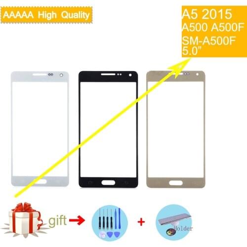 TouchScreen For Samsung Galaxy A5 2015 A500 A5000 SM-A500F A500F A500H Touch Screen Front Panel Glass Lens Front Outer LCD