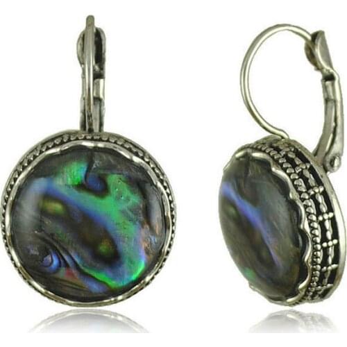 New 4 Style Ethnic Brincos Earrings Vintage Colorful Shell Charms Enamel Lucky Clip On Earrings For Women Statement Jewelry