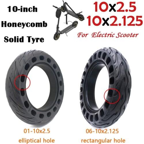 10 Inch Electric Skateboard Tire Honeycomb Solid Tyre 10x2.5 for Electric Scooter Skateboard 10x2.125 10x2.5 Non-inflatable Tyre
