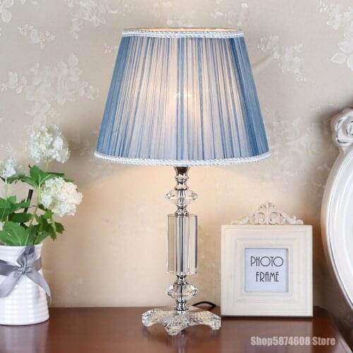 Modern LED Crystal Table Lamp Art Deco Nightstand Lamp European Luxury Living Room Lighting Study Room Decoration Table Lanterns