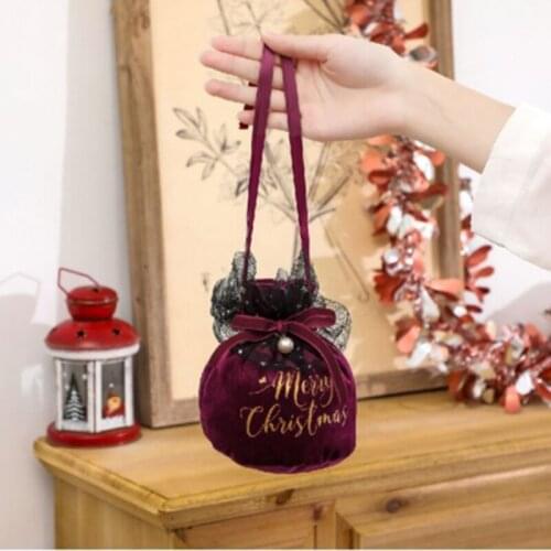 Warm Velvet Gift Bag Winter Christmas Velvet Safe Fruit Gift Bag Christmas Decorations Kids Candy Gift Bags Hot Sale