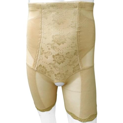 Crotchless Mens Shaper Boxer Underwear Lace Sissy Tummy Control Shorts Body Shaper Compression High Waist Trainer Belly Slimming