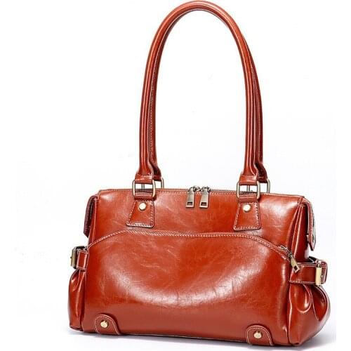 European American New Design Fashion Quality Leather Handbags Female Big Shoulder Bag Lady Large Travel Work Tote Bags For Women