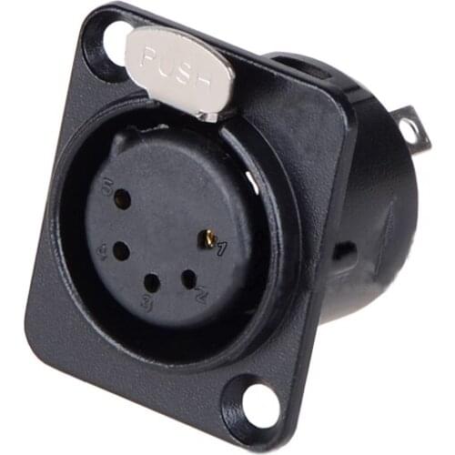 High quality 10pcs/lot 5 pin FEMALE XLR Chassis Mounted Socket panel Connector for DMX intercom headset