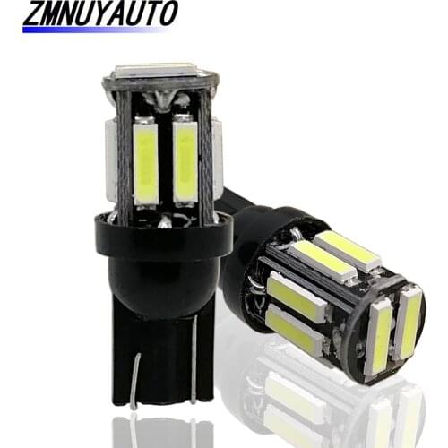 W5W Car T10 LED 194 168 10SMD 7020 Wedge Reverse Replacement Bulbs Auto Instrument Panel Lamp Clearance Lights 12V White