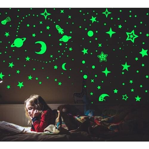 3D Luminous Stars Moon Dots Wall Sticker For Kids Baby Rooms Bedroom Home Decoration Glow In The Dark DIY Combination Stickers