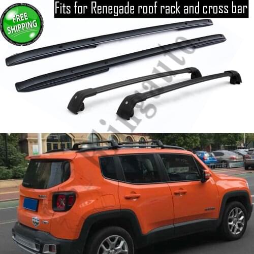 4Pcs aluminium front rear left right roof rack rail bar crossbar cross fits for J-e-e-p Renegade 2015-2020