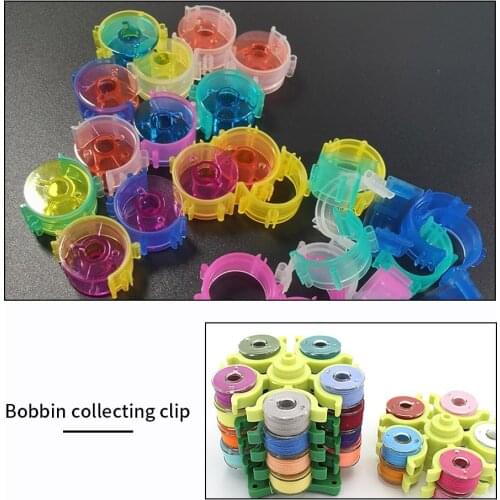 40Pcs Silicone Elastic Sewing Bobbin Clips Reusable Thread Spool Clamps Holder Quilting Sewing Accessories Random Color