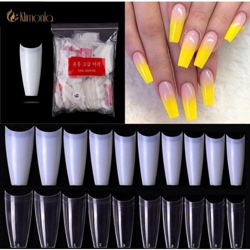 500 Pieces T-shaped French Nails Ballerina Stiletto Coffin False Nail Tips Manicure Fake Nail Tips Plastic Finger Extension