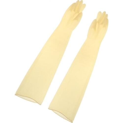 75cm Houseware Gardening Kitchen Home Work Rubber Gloves Unisex Light Yellow