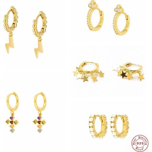 925 Sterling Silver Fine Jewelry Bling Glitter Zircon Hoop Earrings For Woman Girl Lovers' Water Drop Koaren Earrings Pendientes