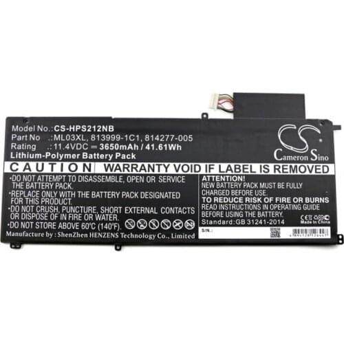 Cameron Sino 3650mAh battery for HP Spectre X2 12" 12-A001DX Detachable 12 Convertible PC 813999-1C1 814277-005