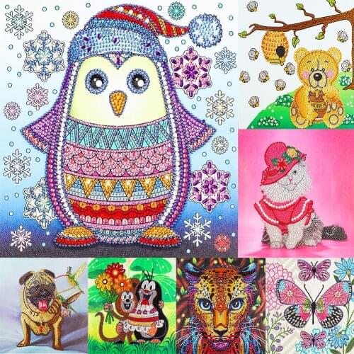 New Special Shape Diamond Painting Cartoon Animal Modern Pattern DIY 5D Part Drill Cross Stitch Kit Crystal Art