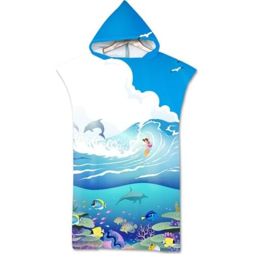 Marine Animals Geometric Simplicity Bath Towels Cloak Microfiber Wetsuit Bathrobe Absorbent Swimming Beach Towel Poncho Toalla