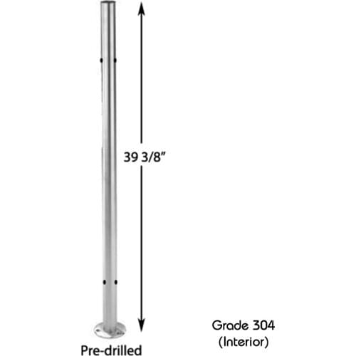 Freeshipping SUS 304# Pre-Drilled 4 Holes/Middle Newel Post