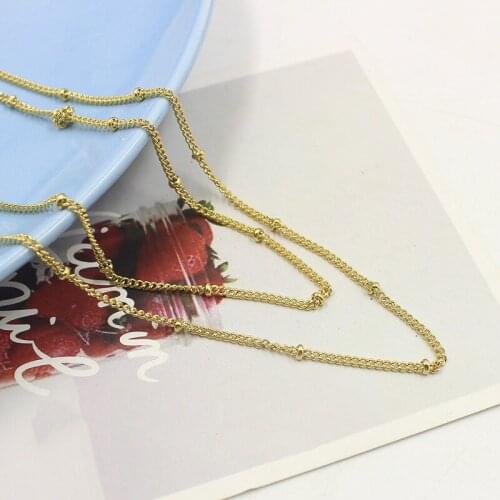 2 Meters 316L Stainless Steel 1.5mm 2mm Satellite Beaded Ball Bulk Chain Fit DIY Anklet Necklaces Bracelet Jewelry Making Crafts