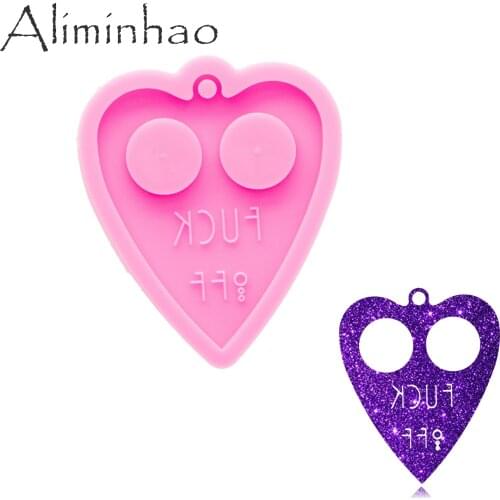 DY0951 Bright Heart Self-defense Keychain Mold, Love Silicone Molds for Epoxy Resin Casting, Moulds for Jewelry Craft