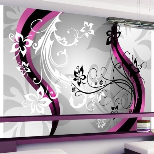Wall mural-Zig zag flower (pink)-400x280 cm