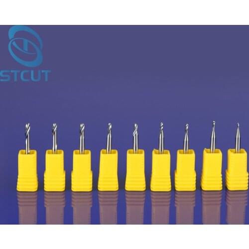 2PCS Single Flute Milling cutters for Aluminum CNC Tools Solid Carbide CNC flat End mills Router bits,aluminum composite panels