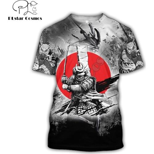 Retro Beautiful Samurai Tattoo 3D Printed Men t shirt Summer Fashion Harajuku short Sleeve Tee shirts Unisex tops TX-3
