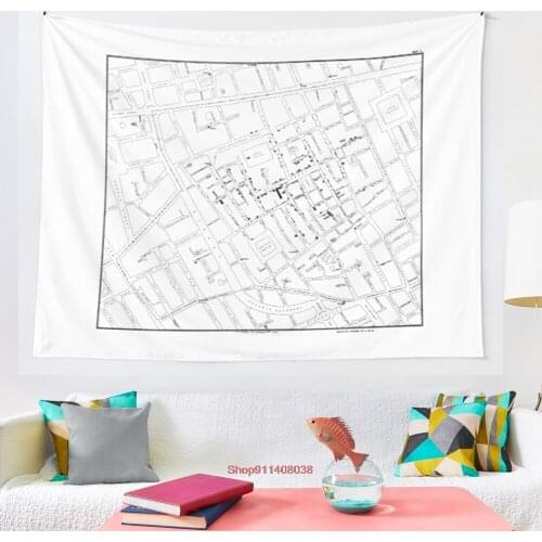 John Snow s Cholera Map tapestry Blanket Tapestry Bedroom Bedspread Decoration