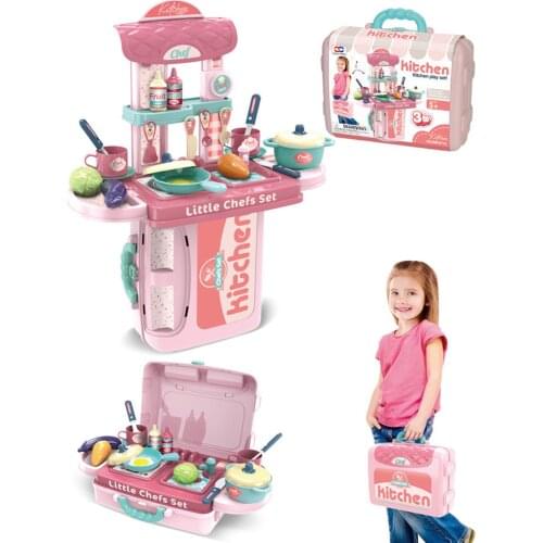 Simulation Kitchen Set Children Pretend Play Cooking Tools Doctor Role Play Dressing Table Dollhouse Play Toy Gift