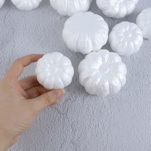 10pcs 6/8CM Artificial White Pumpkins Fake Foam Pumpkin DIY Handmade Craft Halloween Fall Harvest Thanksgiving Party Decoration