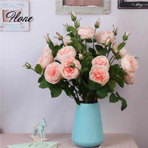 Flone Artificial silk fake Peonies Flowers Branch for Wedding Party Home table centerpieces flower arrangement Decoration floral