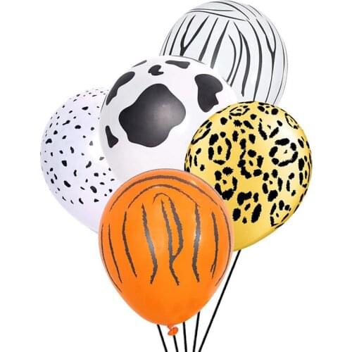 Cow Tiger Zebra Leopard Latex Balloon Animal Printed Jungle Theme Birthday Wedding Decor Summer Party Baby Shower Supplies