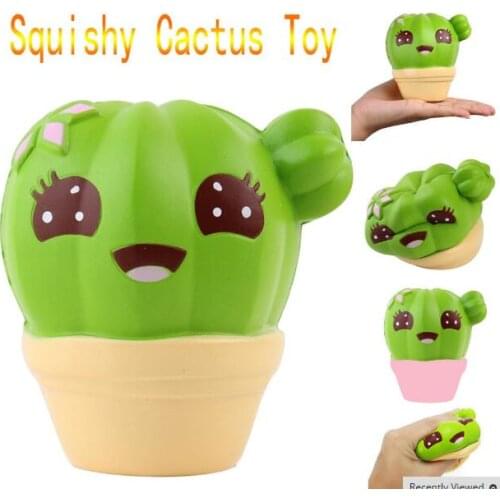 Creative Mini Cactus Cream Scented Squishy Slow Rising Squeeze Strap Kids Christmas Toy Kids Children Baby Toys New