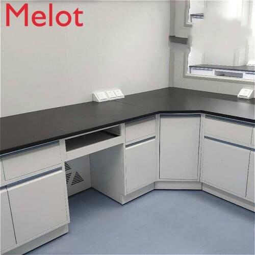 Customized Laboratory Workbench Steel Wood Side Desk Laboratory Console Steel Center Table Customized Test Bench Table