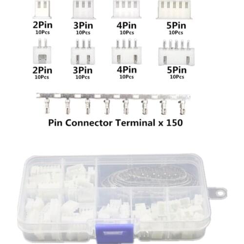 230pcs XH2.54 2p 3p 4p 5 pin 2.54mm Pitch Terminal Kit / Housing / Pin Header JST Connector Wire Connectors Adaptor XH Kit