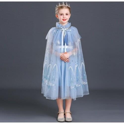 New Frozen Elsa Dress Girls Kids Summer Dress Muslin Cloak Clothes for Babe Girls Children Kids Toddler Amazing Princess Dresses