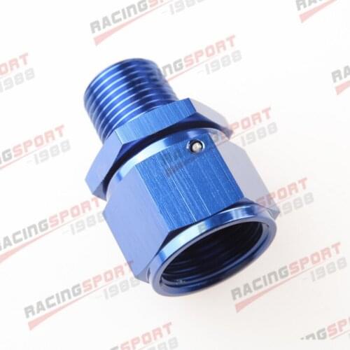 -12AN AN12 Female To 1/2" NPT Straight Fitting Adapter Swivel Blue