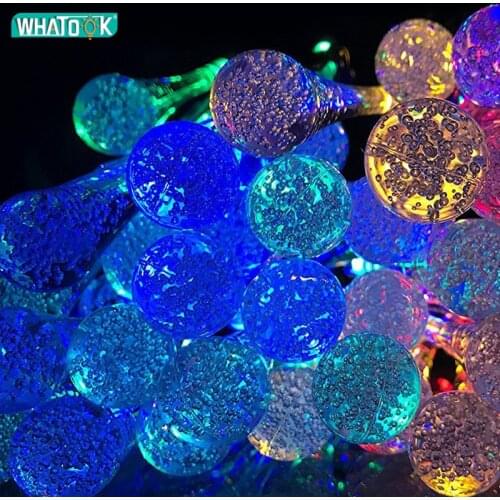 Water Drop LED Solar Lamps Lights Outdoor Waterdrop Column String Lighting Bulbs Silicon Balcony Garden Yard Tree DIY Decoration