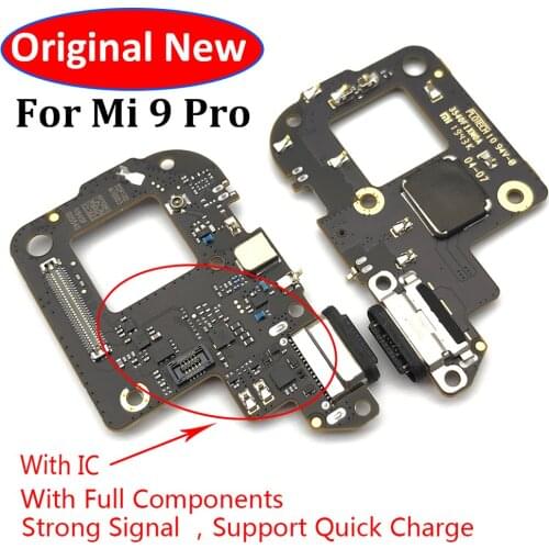 100% Original USB Charging Port For Xiaomi Mi 9 Pro Charger Dock Connector Board Flex Cable With Mic Microphone