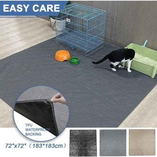 72"x72" Large Size Pet Fence Moisture-proof Mat Thickened Training Mat Non-slip Mat Washable and Reusable Pet Training Mat