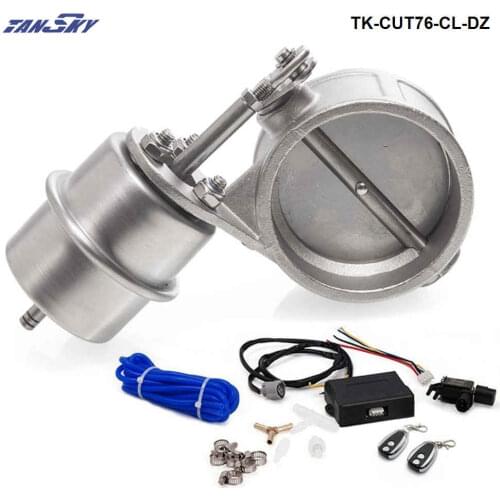 1 BAR Exhaust Control Valve With Vacuum Actuator CUTOUT 3" Wireless Remote Controller For Jeep Cherokee XJ TK-CUT76-CL-DZ