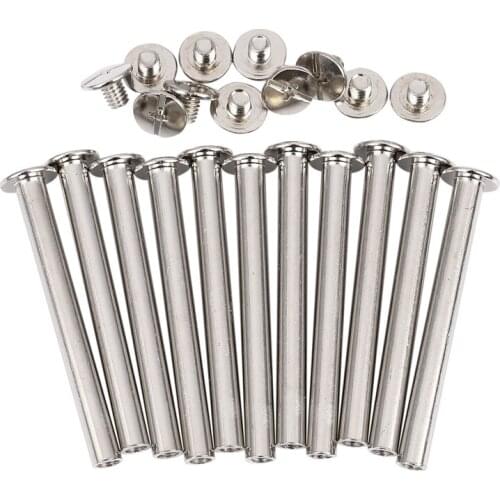 Scrapbook Photo Albums M5x50mm Nickel Plated Binding Screw Post 10Pcs
