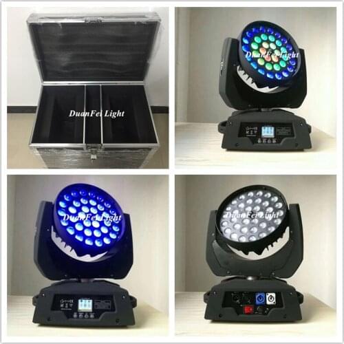 10lot with flightcase dmx lyre ring led wash moving head rgbw 36x10w 4in1 zoom led wash moving head light dj zoom ring
