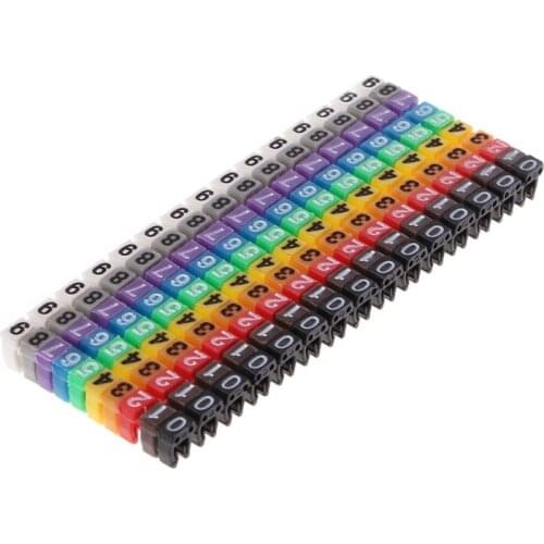 150 Pcs Cable Markers Colourful C-Type Marker Number Tag Label For 2-3mm Wire
