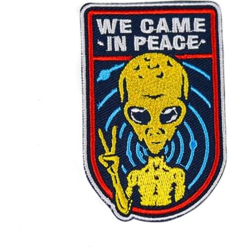 2PCS Alien Patches Embroidered Appliques for Clothing Iron on Fabric Badges Accessories DIY Backpacks Clothes Stickers Hot Sale