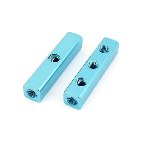 2 Pcs Air Compressor 1/4 BSP 3 Way Air Hose Pipe Inline Manifold Block Splitter