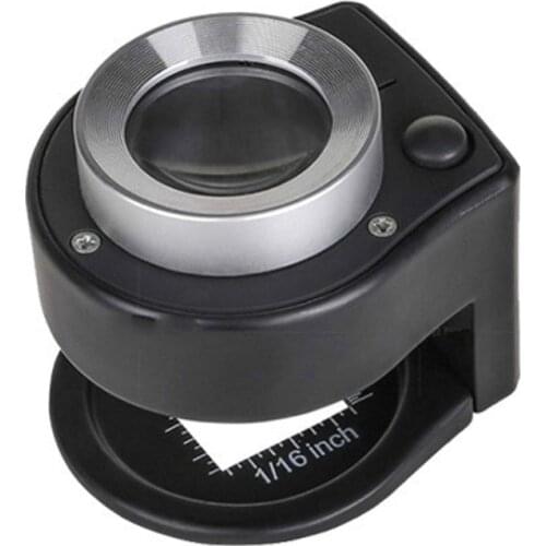 30 Times Optical Glass Lens Scale Focusing Magnifier with LED Lights and UV Lamps Magnifying Glass for Antique Jewelry M7DA