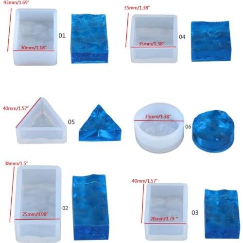 6Pcs Sea Wave Resin Mold Ripple Epoxy Resin Silicone Mold Resin Casting Mold Kit B95F