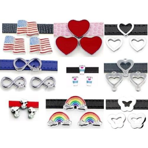 8MM 2018 Dog Heart Rainbow Flag Faith Slide Charms 20PCS/lot Fit For 8mm DIY Bracelet Straps Keychains Phonestrips