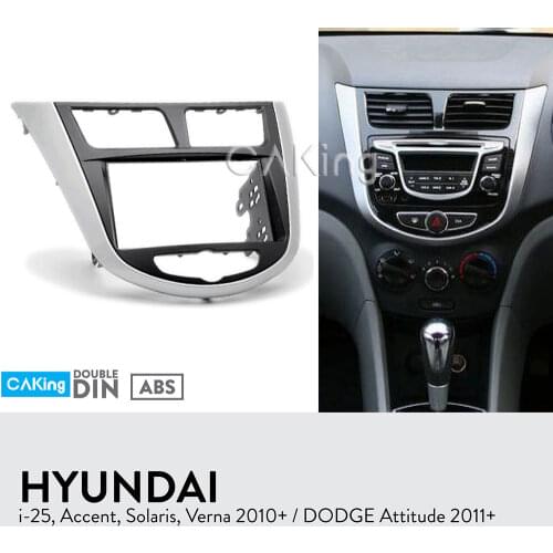 Car Fascia Radio Panel for HYUNDAI i-25, Accent, Solaris, Verna 2010+ Dash Kit Facia Plate Adapter Cover Console Bezel